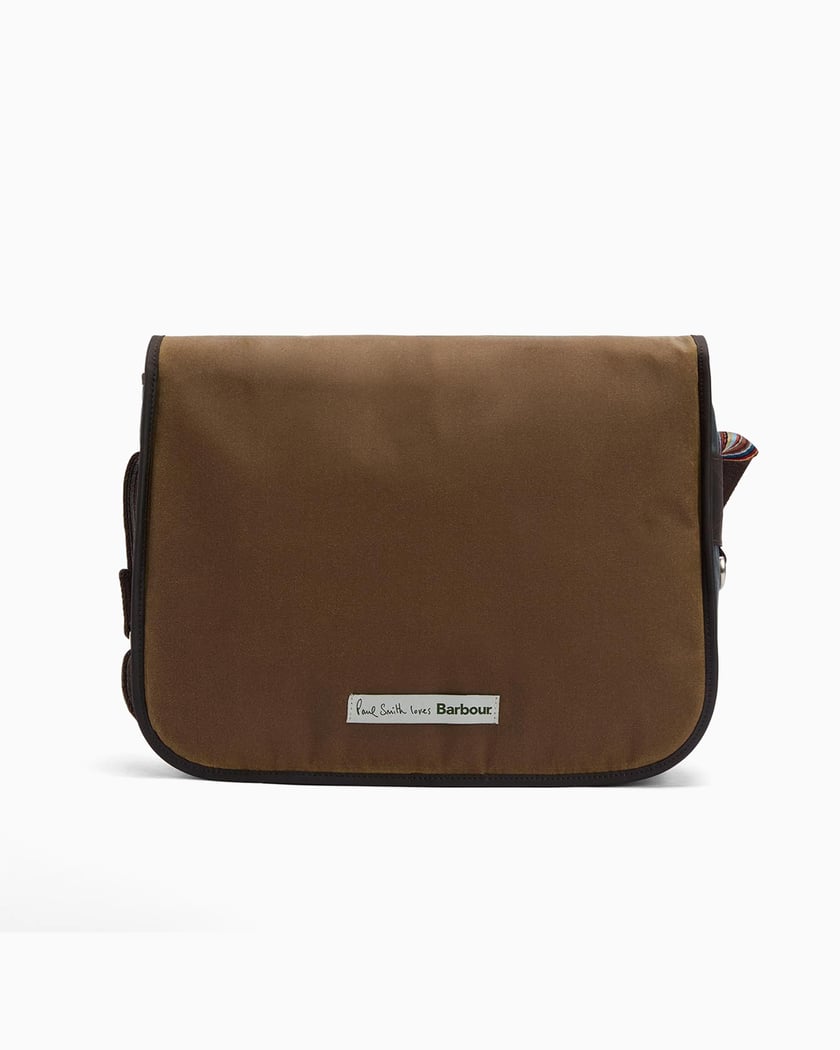 Barbour x Paul Smith Wax Tarras Unisex Shoulder Bag Brown