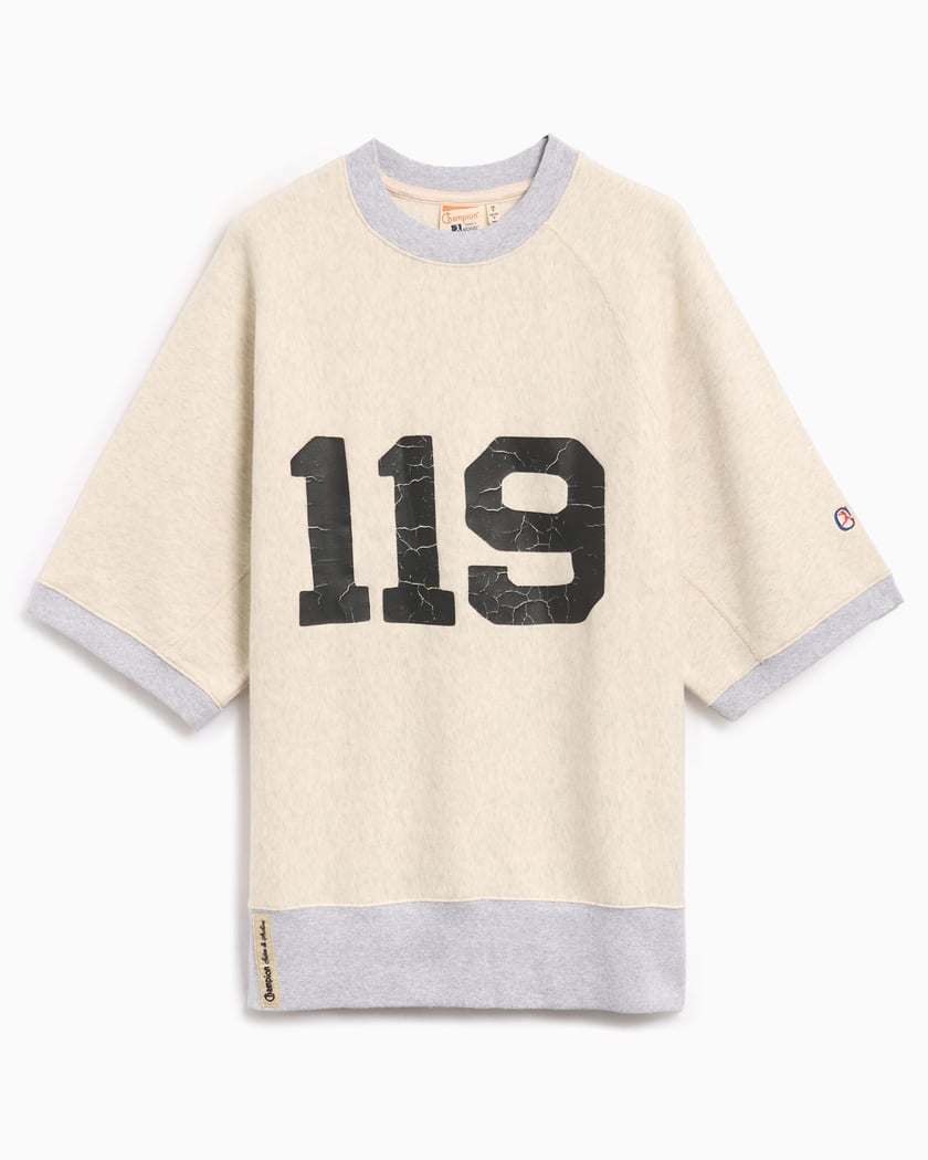 Champion 119 Men s Short Sleeve Sweatshirt Beige 220665 EM005 FOOTDISTRICT