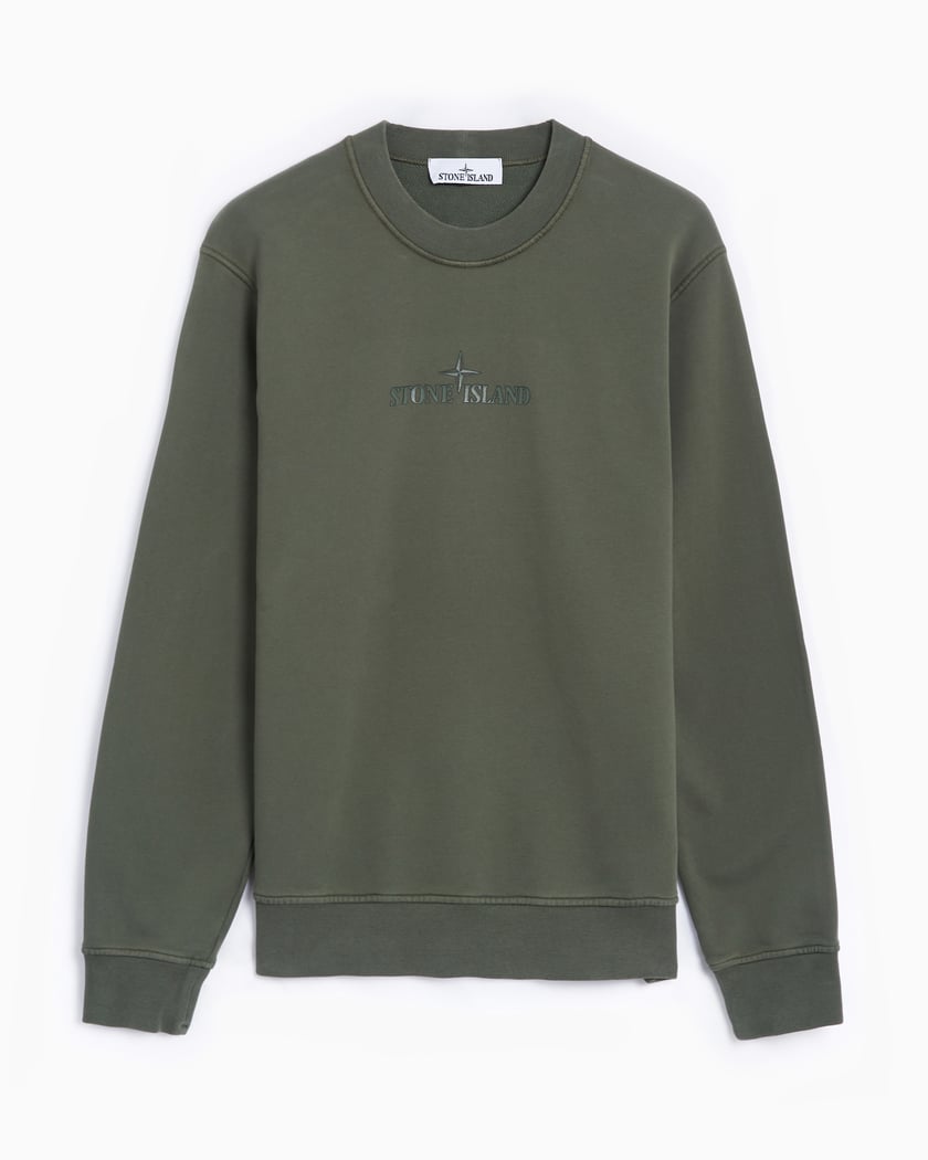 Stone Island Logo Men s Sweatshirt Green 811566182 V0059 FOOTDISTRICT