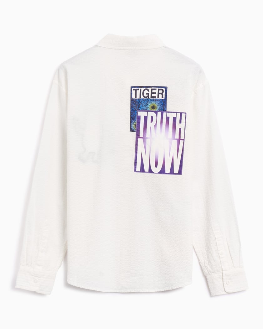 LIFEMANIA LM SERIES S/S TEE（WHITE） M Brain Dead Truth Now Seersucker Men's Shirt White S25T240043
