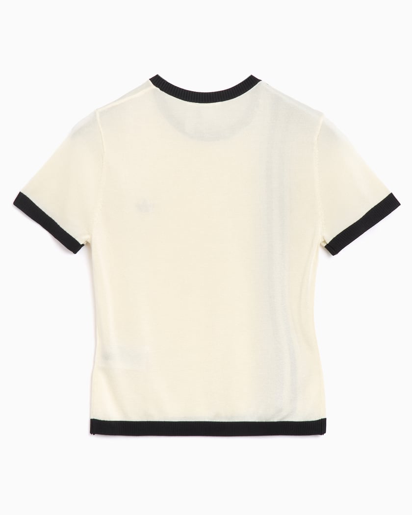 Adidas Originals Stripes Women's Knitted Short T-Shirt Slim Women's  T-Shirt