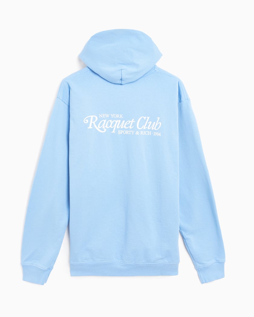 Sporty & Rich 94 Racquet Club Unisex Hoodie Blue WS066S416RS Sporty & Rich 94 Racquet Club Unisex Hoodie Blue WS066S416RS