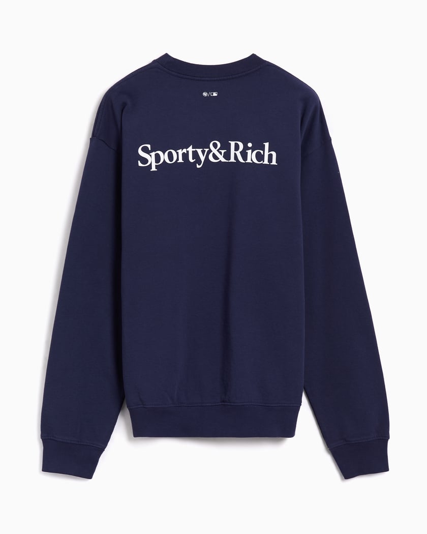 Sporty & Rich x 47 Brand Yankees Serif Logo Unisex Sweatshirt Blue