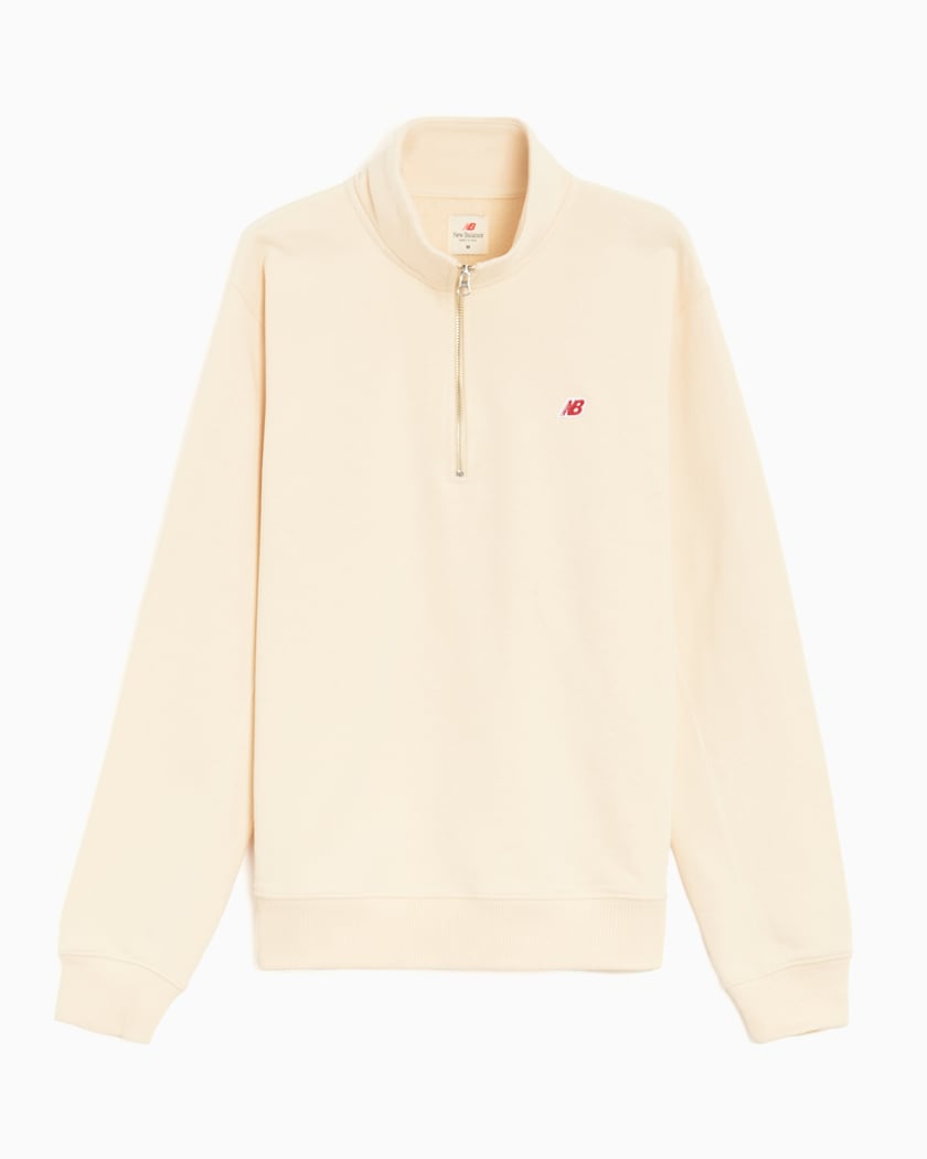 New Balance Made in USA Unisex Quarter Zip Sweatshirt Beige MT33544-MCU |  FOOTDISTRICT