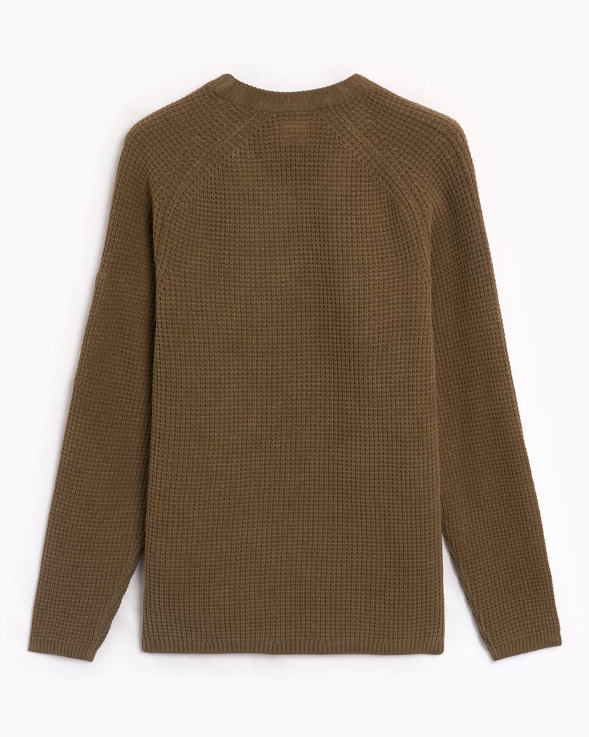 【売り切り御免！】 Waffle Chenille Cotton Men's Company CP Knit Brown Sweater トップス