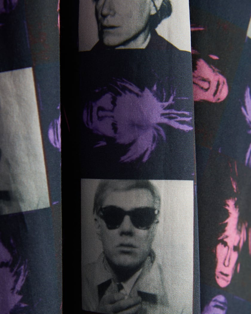 Comme Des Garcons Shirt Andy Warhol Men s Short Sleeve Shirt Black Purple FM B002 S24 1 FOOTDISTRICT