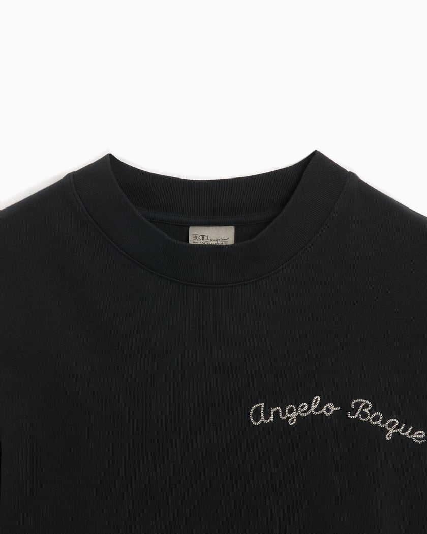 Champion x Angelo Baque Men s Mock Turtle Neck Long Sleeve T Shirt Black GP204411 XAQDG FOOTDISTRICT