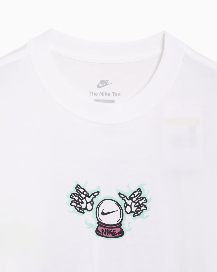 white colorful nike shirt