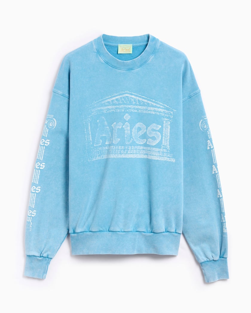 Aries Aged Ancient Column Men's Sweatshirt Blau SUAR20033X-PBLUE