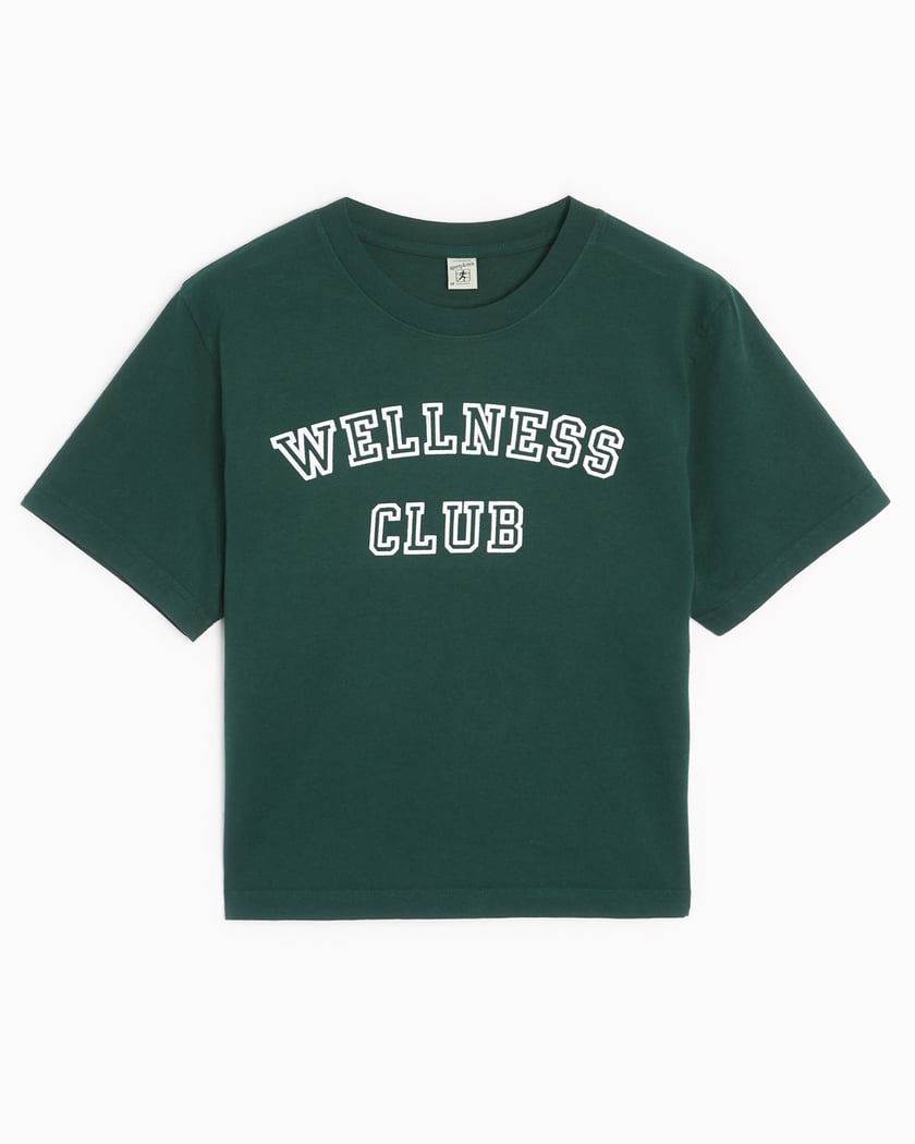 Sporty & Rich Wellness Club Flocked Women's Cropped T-Shirt