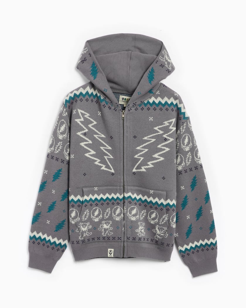thisisneverthat x Grateful Dead Iconography Men s Knit Zip Hoodie Gray Purple GD233KKNJK01 Lavender FOOTDISTRICT