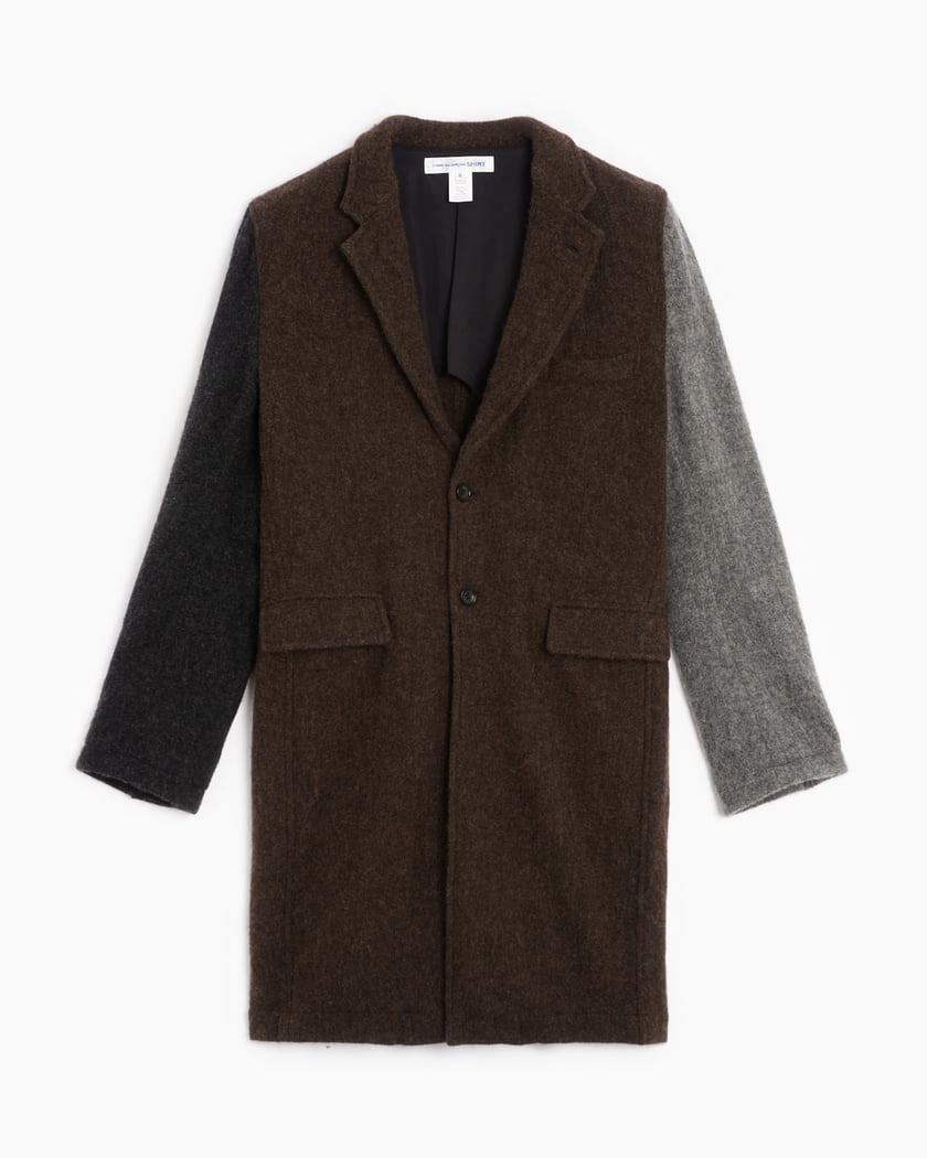 Comme des Garçons Shirt Men's Knit Woven Jacket Men's Jacket Brown