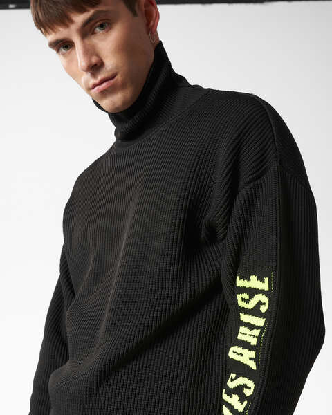 Aries Rib Press Gothic Knit Men's Sweater Black FSAR20024-BLACK