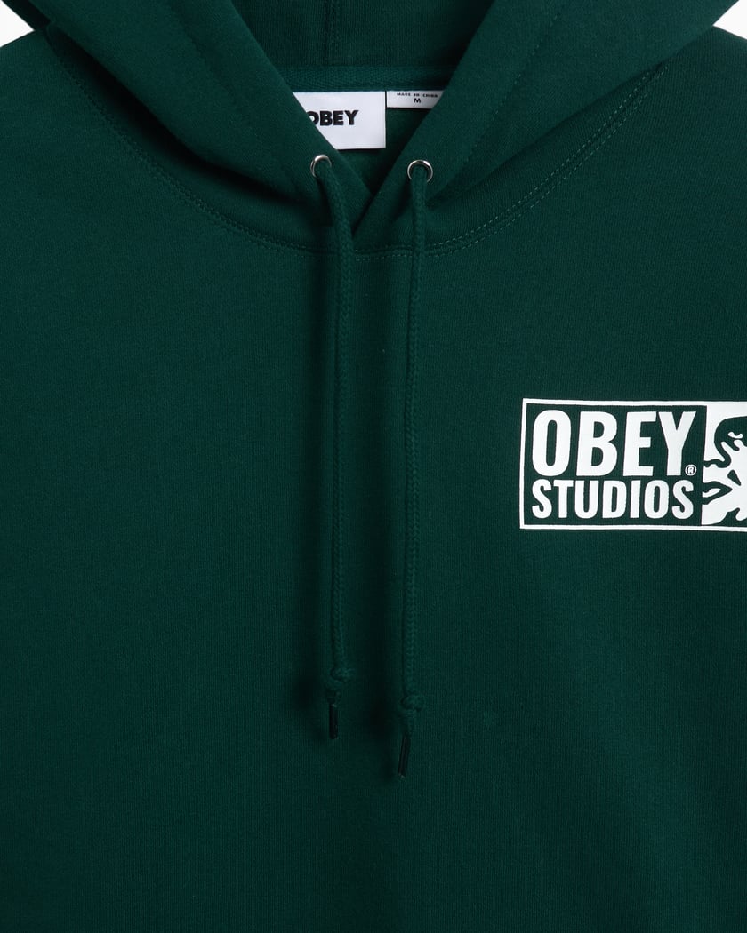 OBEY Clothing Obey Studios Men s Hoodie Green 112843977 RFR FOOTDISTRICT