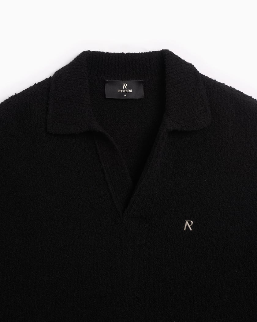 ☆週末sale☆ TFW49 KNIT POLO REPRESENT Boucle Men's Textured Knit Polo Black MLM305-01