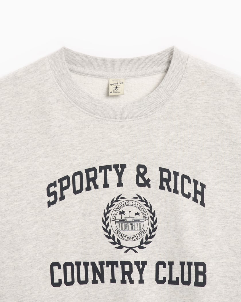 Sporty & Rich Varsity Crest Unisex Sweatshirt Gray