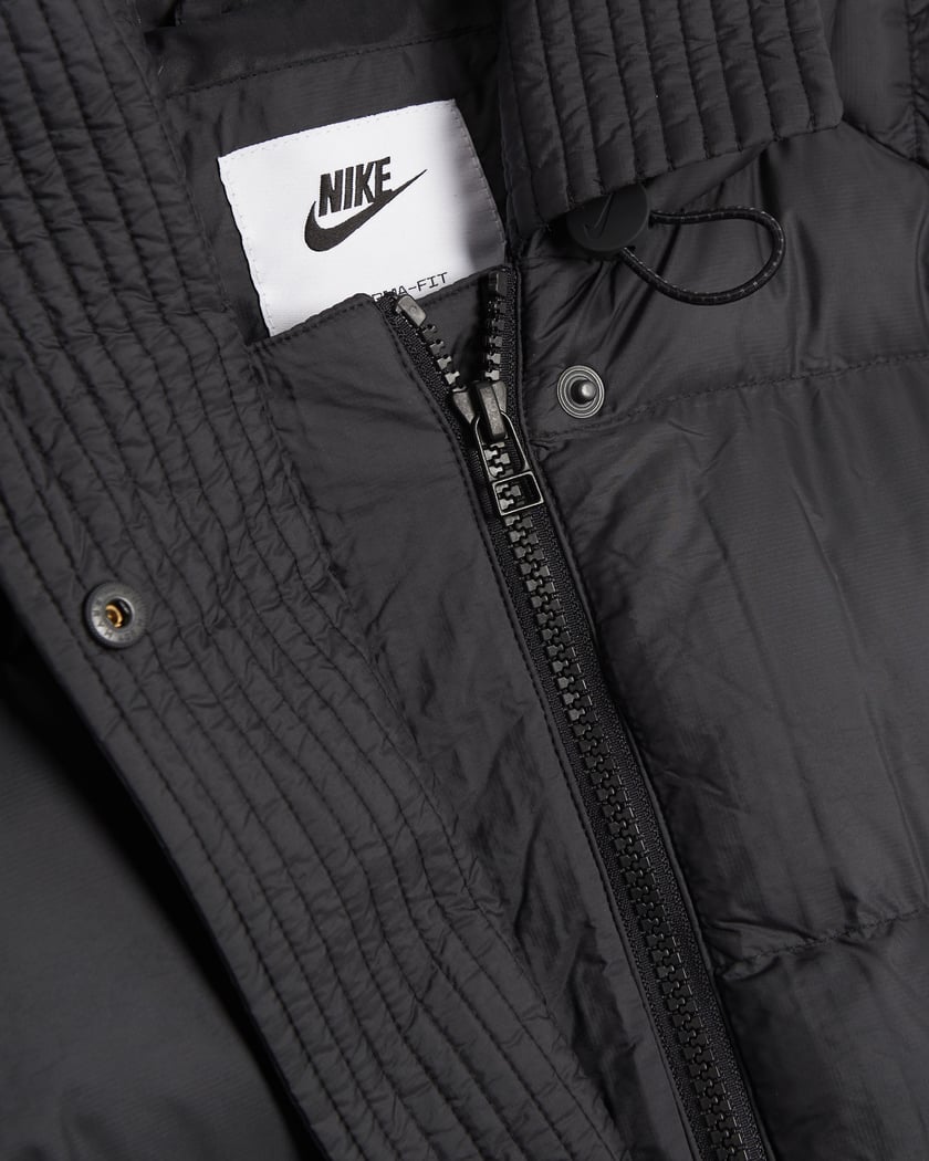 Nike padded jacket with back swoosh in stone sales