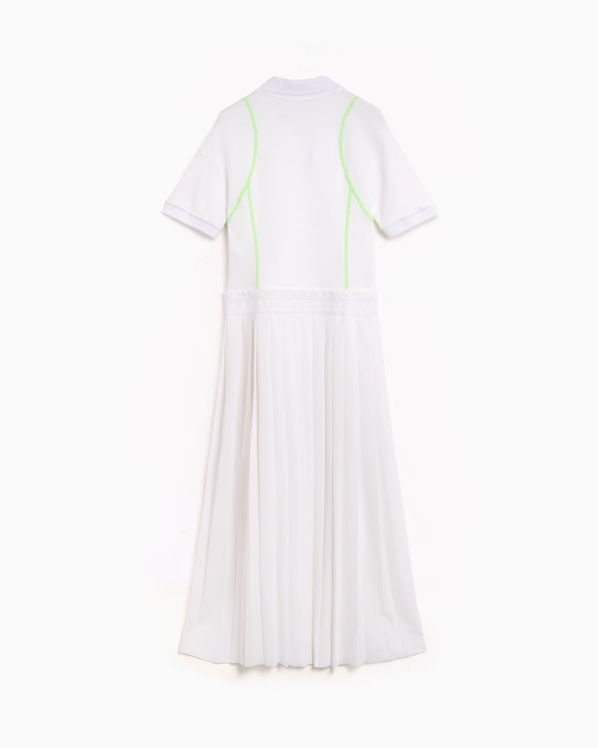 Lacoste Women's Pleated Polo Dress Bianco EF3565-00-001 FOOTDISTRICT