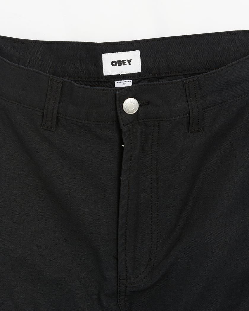 OBEY Clothing Big Timer Men's Twill Double Knee Pants Black OBEY Clothing Big Timer Men's Twill Double Knee Pants Black
