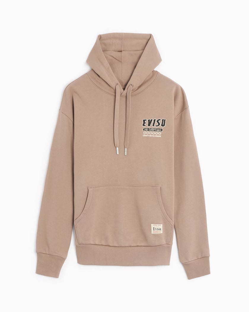 EVISU Double Kamon Men's Hoodie Brown 2EAHTM3SW1076RXCTKHAX