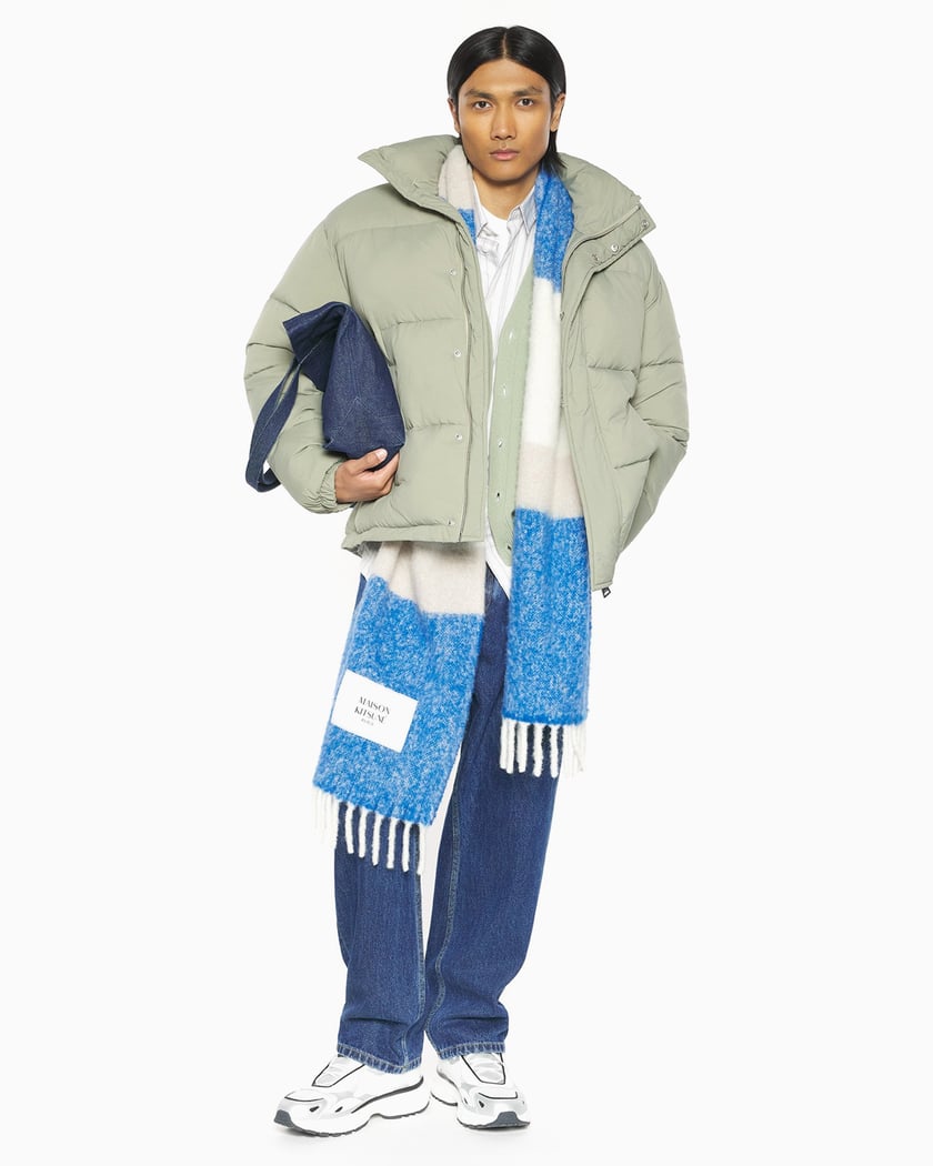 Maison Kitsuné Striped Unisex Scarf Blue PM06203WA0022-0360