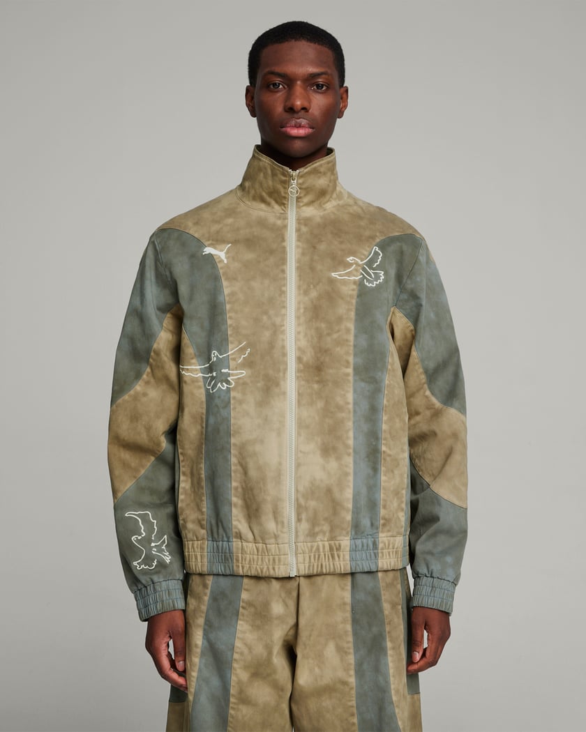 Puma x KidSuper Men s Track Jacket Beige 624075 94 FOOTDISTRICT