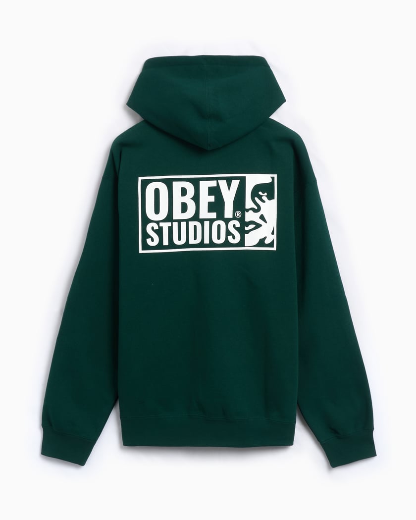 OBEY Clothing Obey Studios Men s Hoodie Green 112843977 RFR FOOTDISTRICT