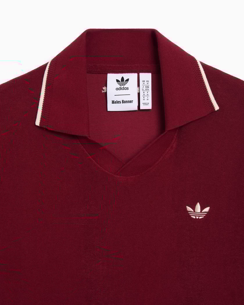 adidas Originals x Wales Bonner Terry Herren-Poloshirt Burgunder