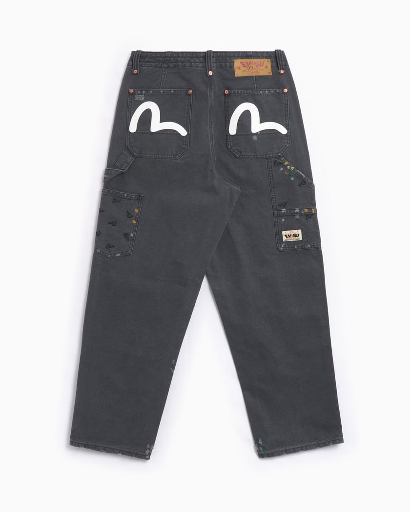 ゼニス新作モデル EVISU Seagull Gray Pants Washed Print Men's Evisu & Emb コレクション