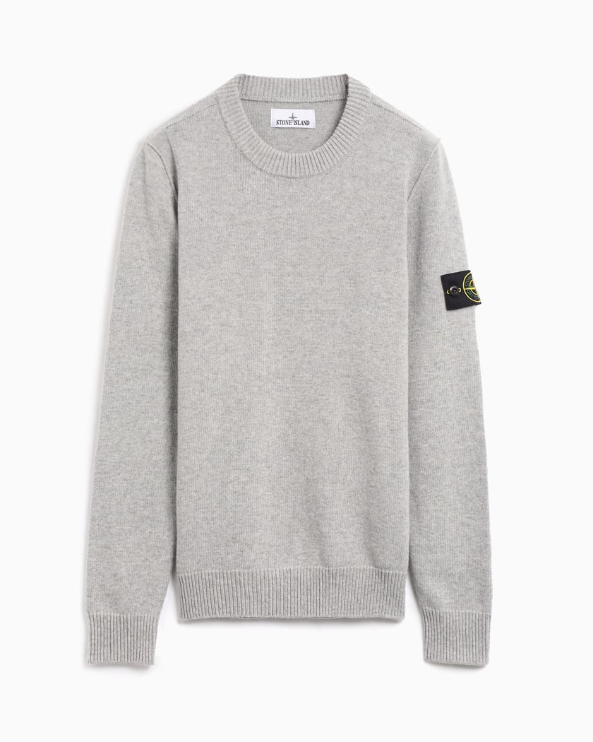 Stone Island Logo Men s Sweater Gris 8115508A3 V0M64 FOOTDISTRICT