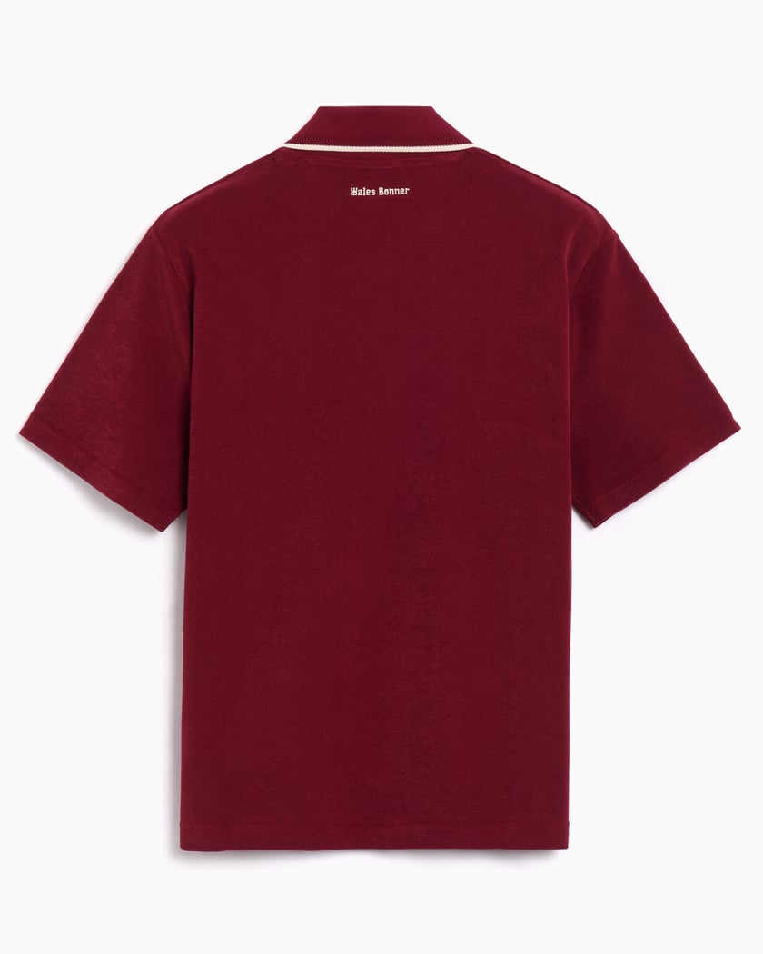 adidas Originals x Wales Bonner Terry Herren-Poloshirt Burgunder