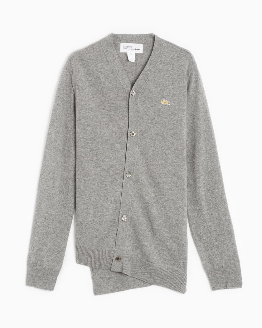 Comme Des Garçons Shirt x Lacoste Men's Knit Cardigan Gray Comme Des Garçons Shirt x Lacoste Men's Knit Cardigan Gray
