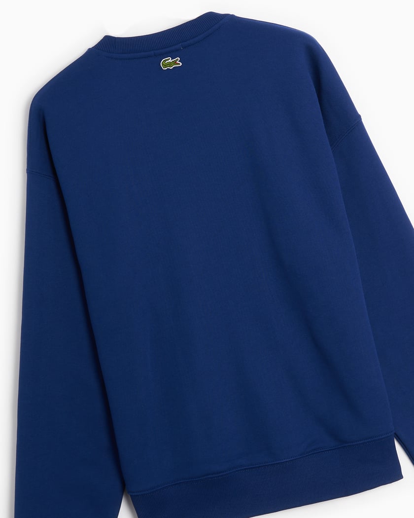 Lacoste Embroired Logo Patch Unisex Oversized Sweatshirt Blue