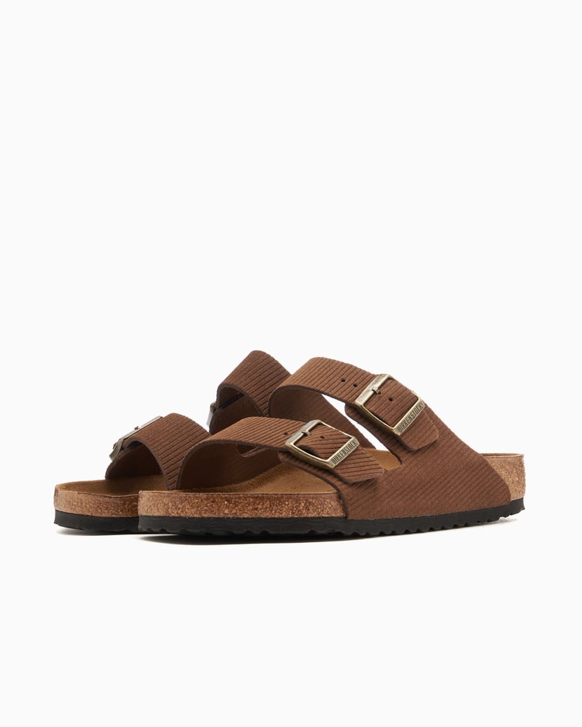 BIRKENSTOCK Arizona Suede Leather Embossed Regular Brown