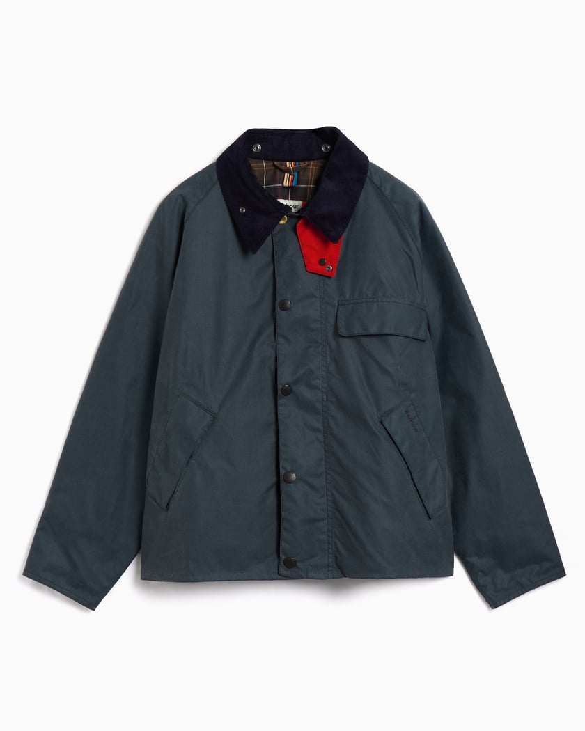 Barbour x Paul Smith Transport Wax Oversize Men's Rain Jacket Blue