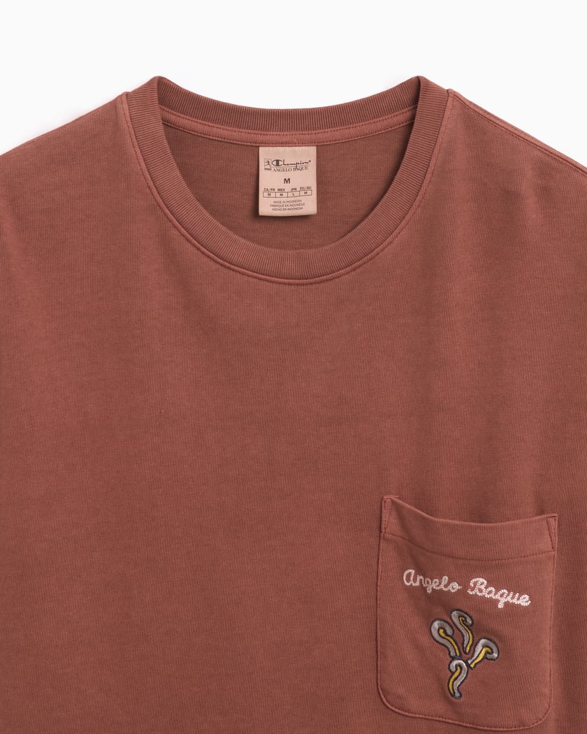 Champion x Angelo Baque Men s Pocket T Shirt Marrone GP205099 XAM7V FOOTDISTRICT