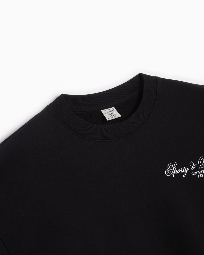 ★Sporty & Rich★ Villa Sweatshirt Black CR844BK CR844BKSS23 Sporty & Rich Villa Unisex Sweatshirt Black CR844BK