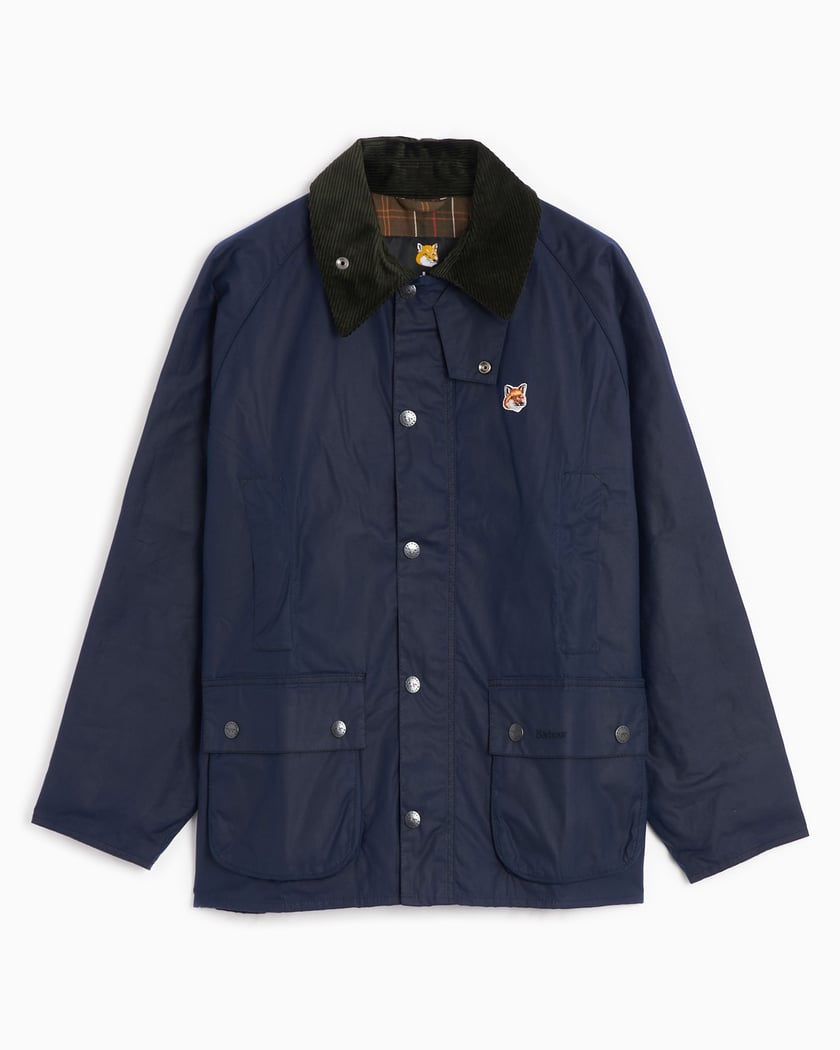 Barbour x Maison Kitsuné Beaufort Men's Waxed Jacket Blue MWX2246IN71 |  FOOTDISTRICT