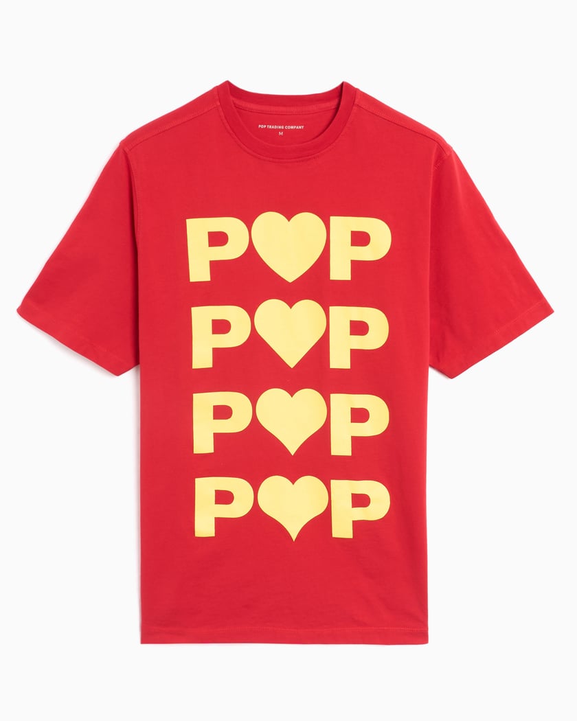 Pop Trading Company Hearts Men's T-Shirt Red POPSS25_02-025