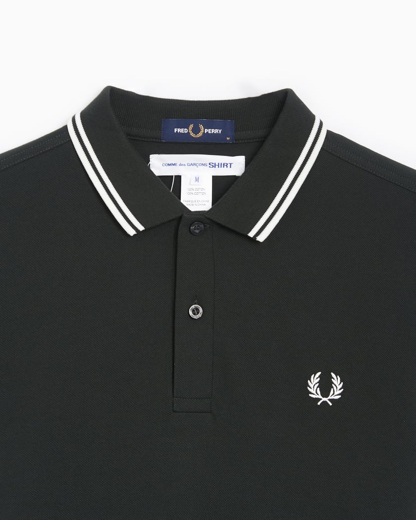 Comme Des Garçons Shirt x Fred Perry Men's Knit Polo Black