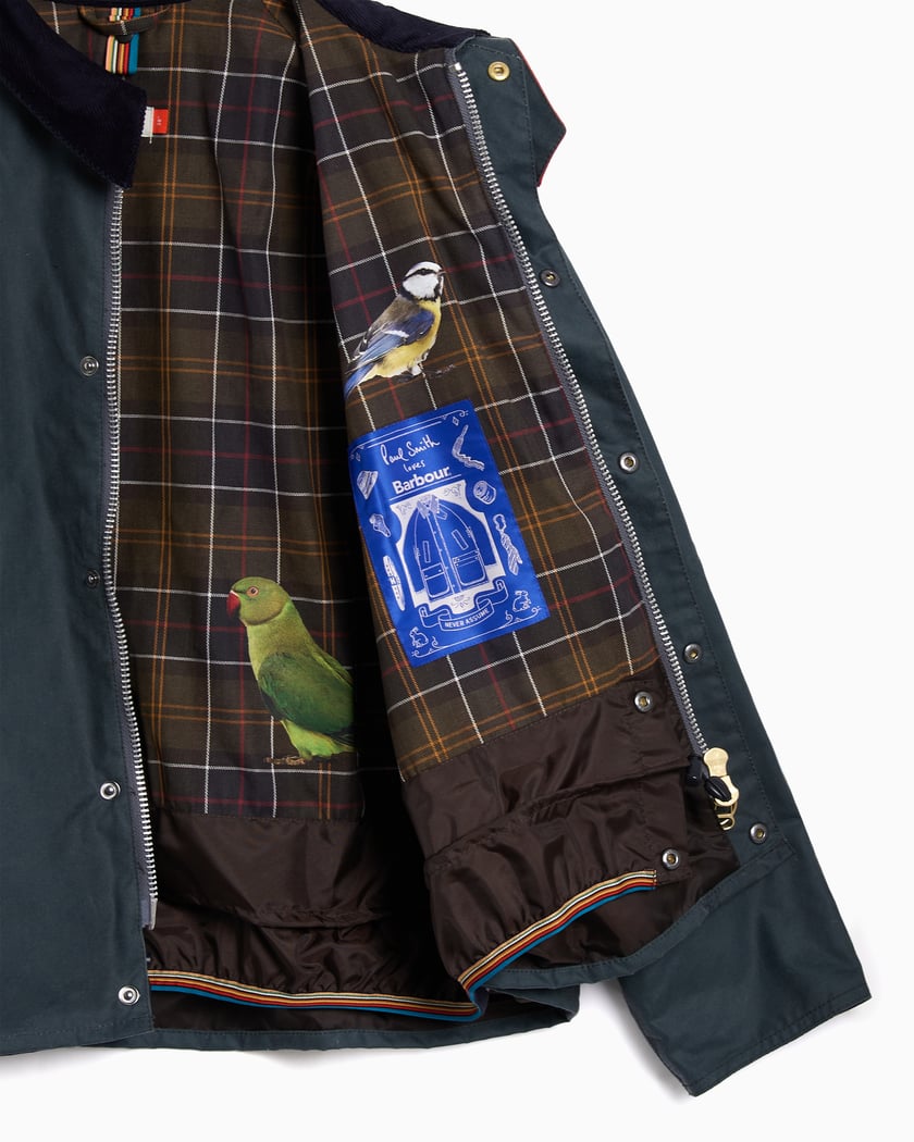 Barbour x Paul Smith Transport Wax Oversize Men's Rain Jacket Blue