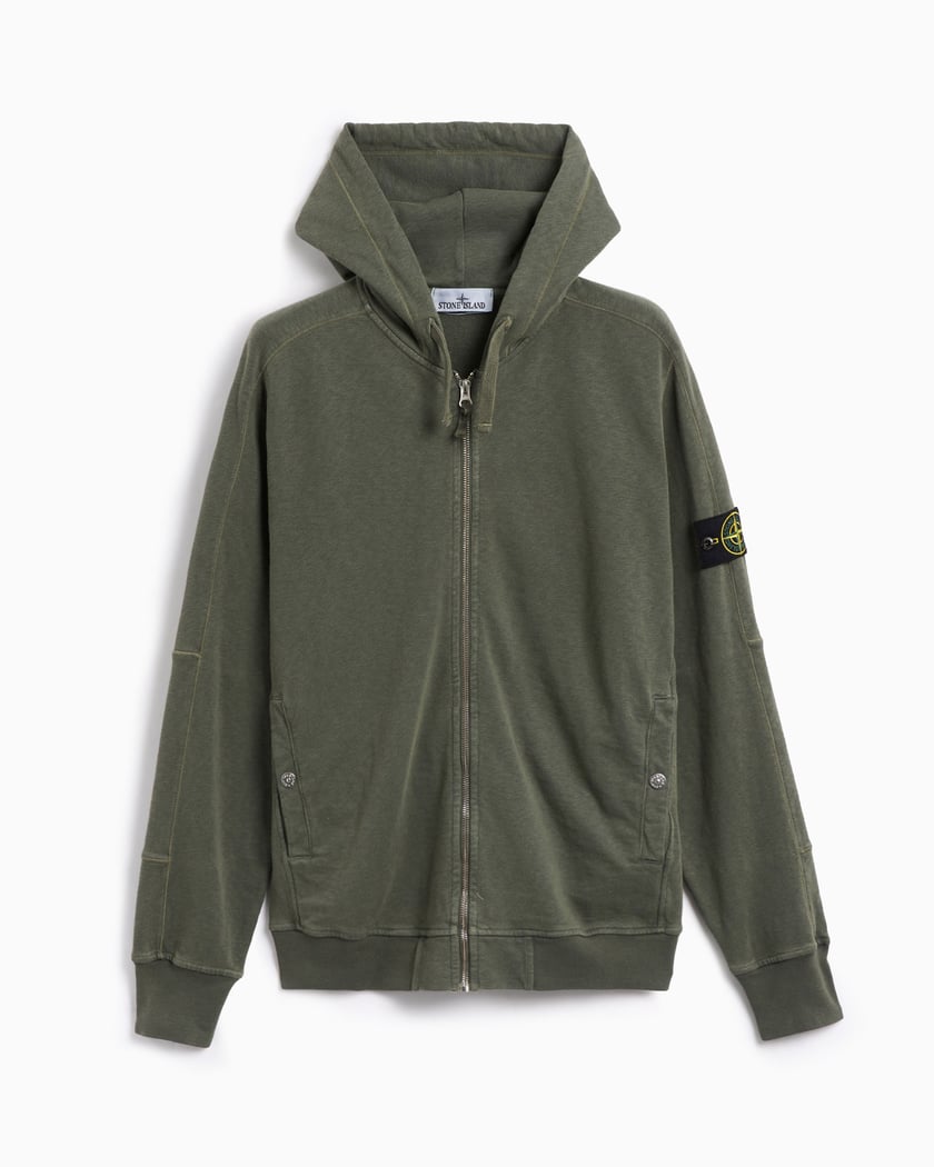 Stone Island Men s Zip Hoodie Verde 801563160 V0159 FOOTDISTRICT