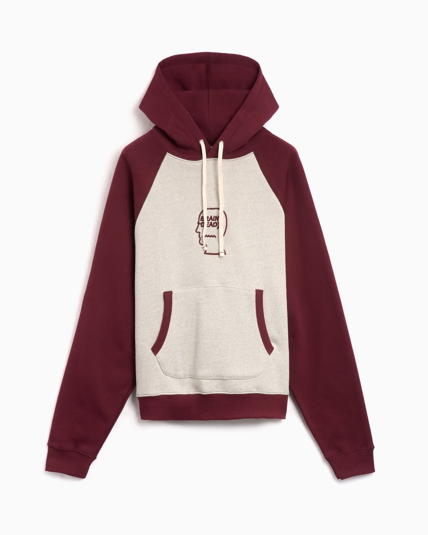 Brain Dead Men s Fleece Logo Head Raglan Hoodie