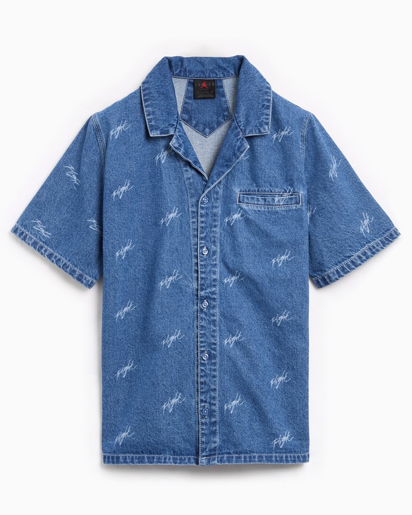 Jordan Women s Woven Short Sleeve Shirt Blu FN5769 453 FOOTDISTRICT
