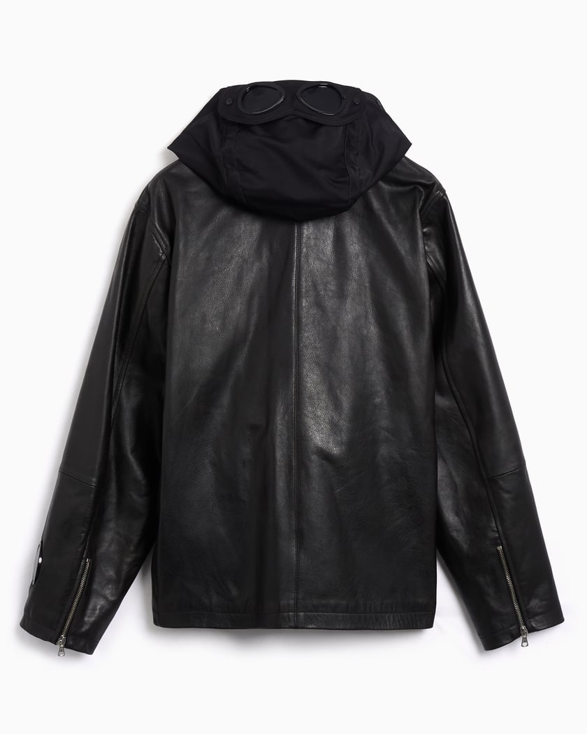CP Company Mille Men's Leather Jacket Black