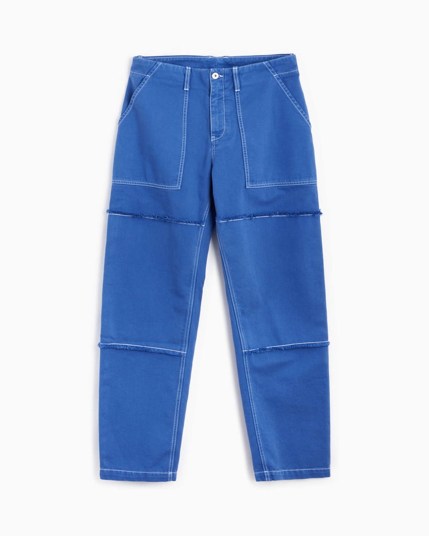 Marcelo Burlon County of Milan Tempera Cross Men s Straight Leg Pants Blu CMCA180S22FAB0014501 FOOTDISTRICT