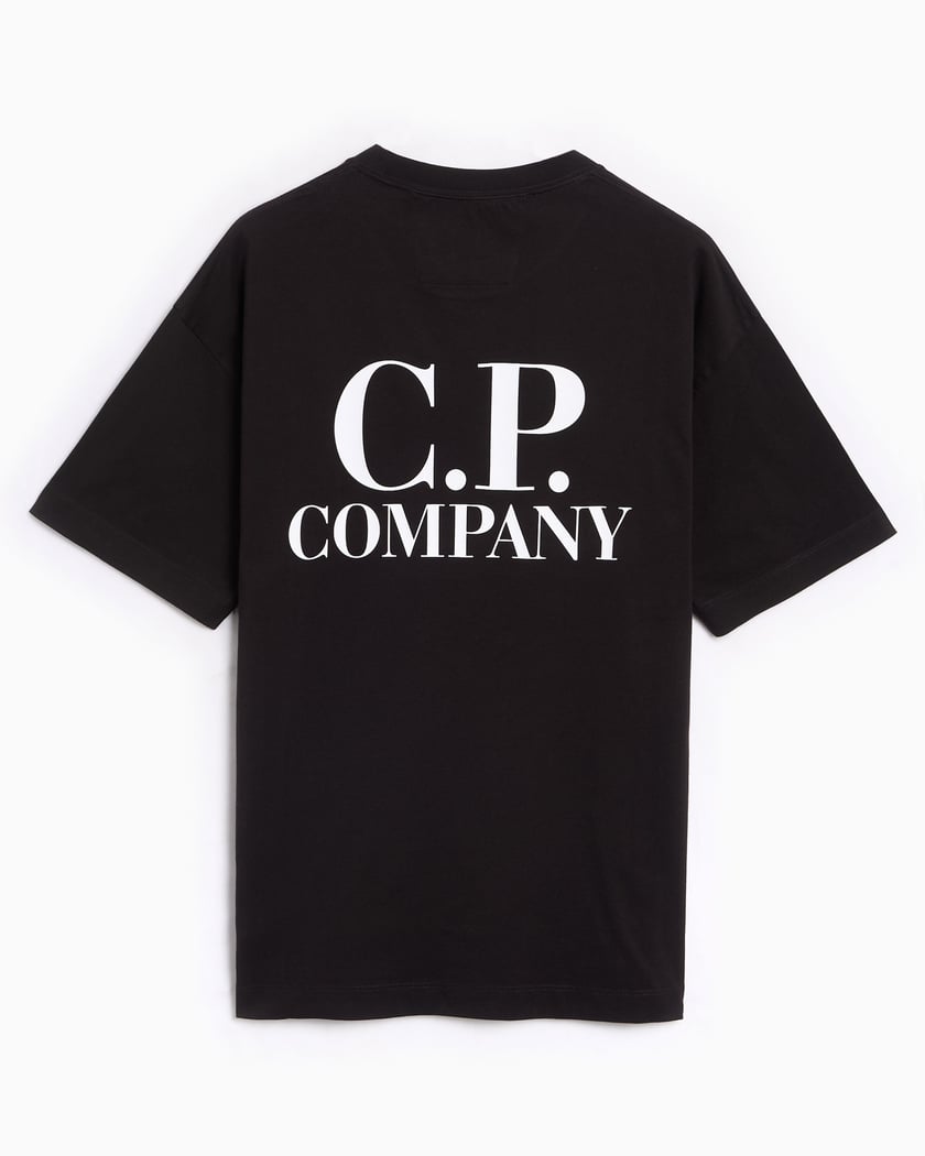 CP Company Logo Men's T-Shirt Black 19CMTS103A005100W-999 CP Company Logo Men's T-Shirt Black 19CMTS103A005100W-999