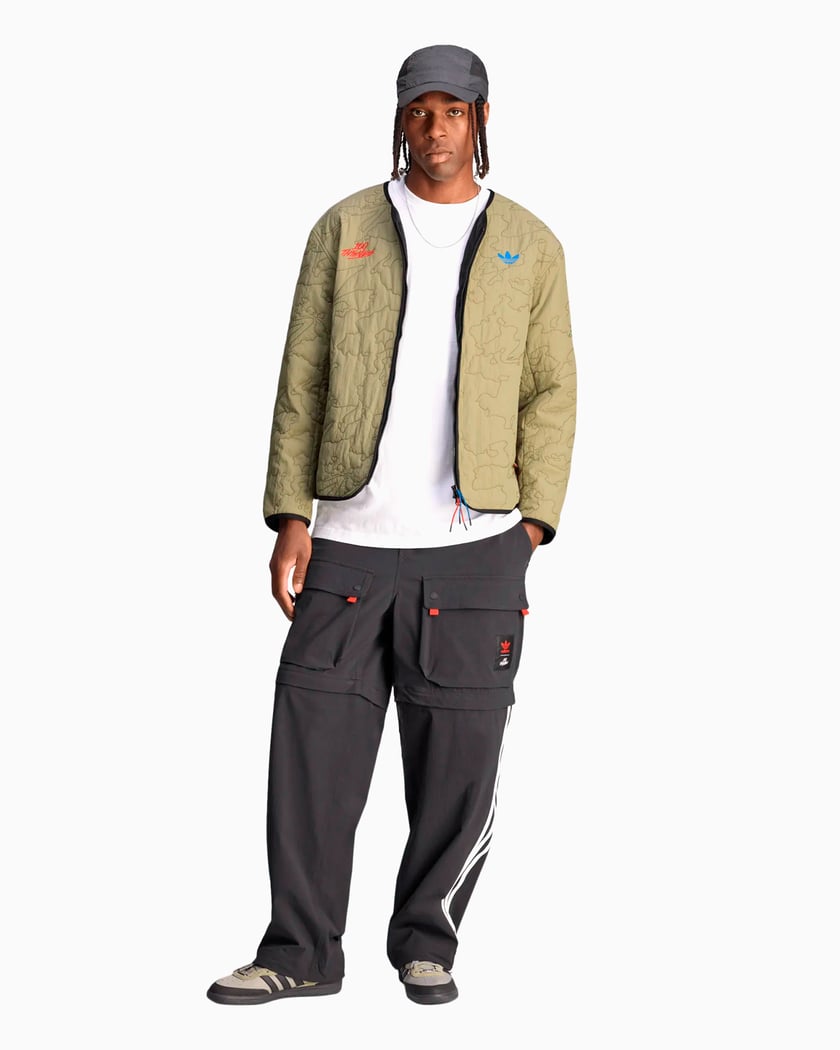 adidas Originals x 100 Thieves Men's Quilted Jacket Green JM3257