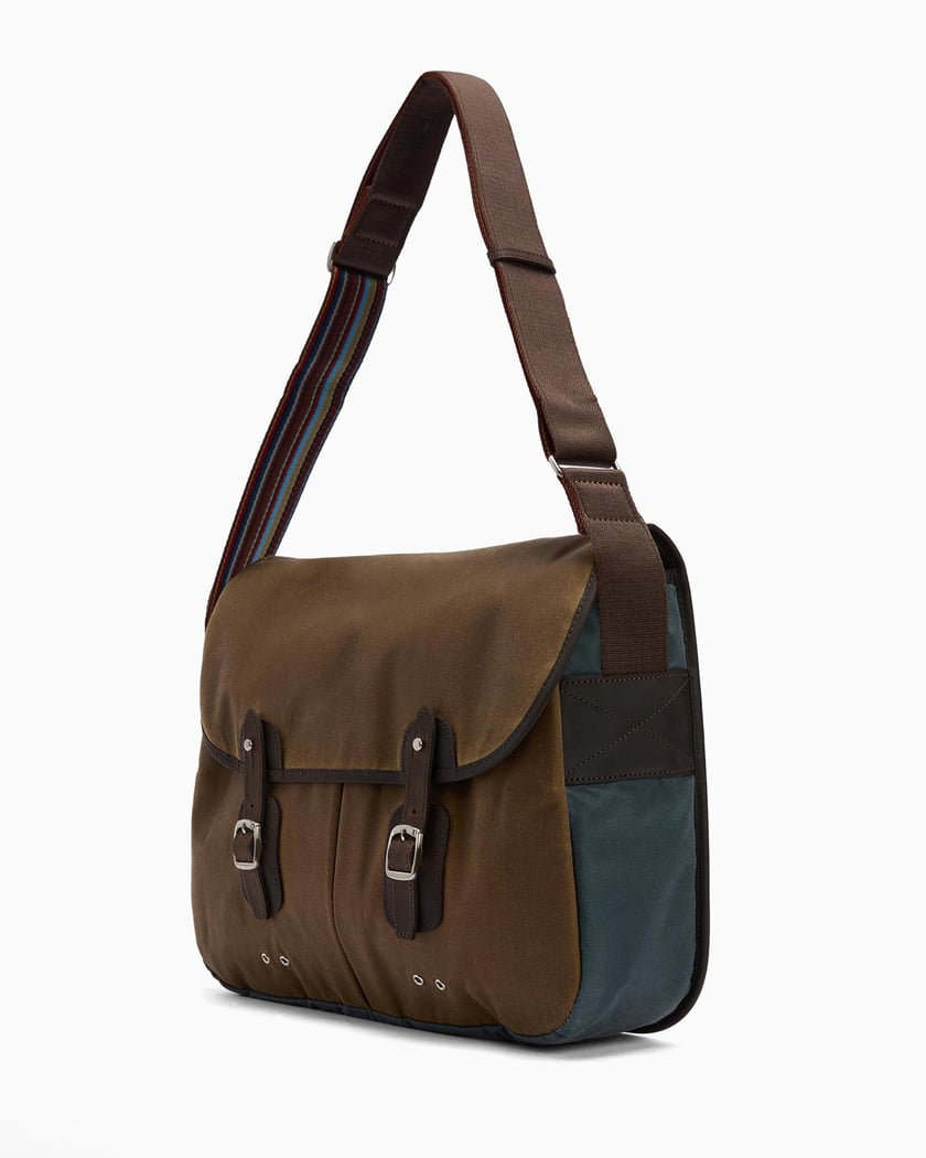 Barbour x Paul Smith Wax Tarras Unisex Shoulder Bag Brown