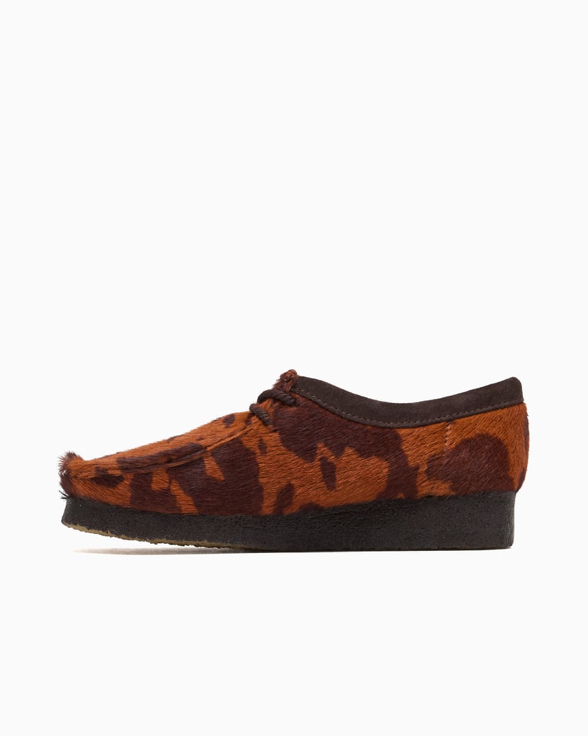 Clarks Wallabee Hair On Cow Print Women's Shoes Brown, Animal